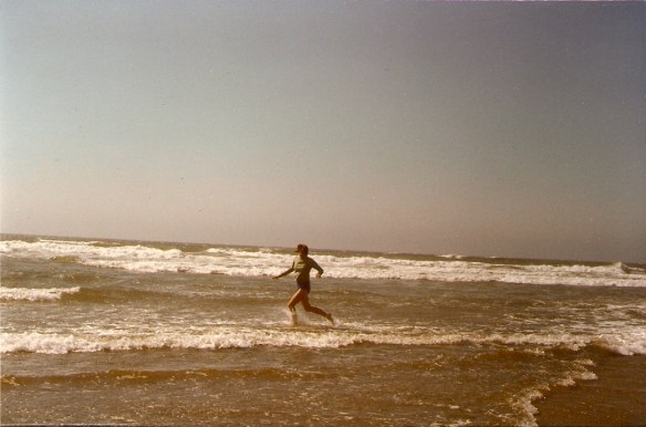 Running on the Oregon Coast.