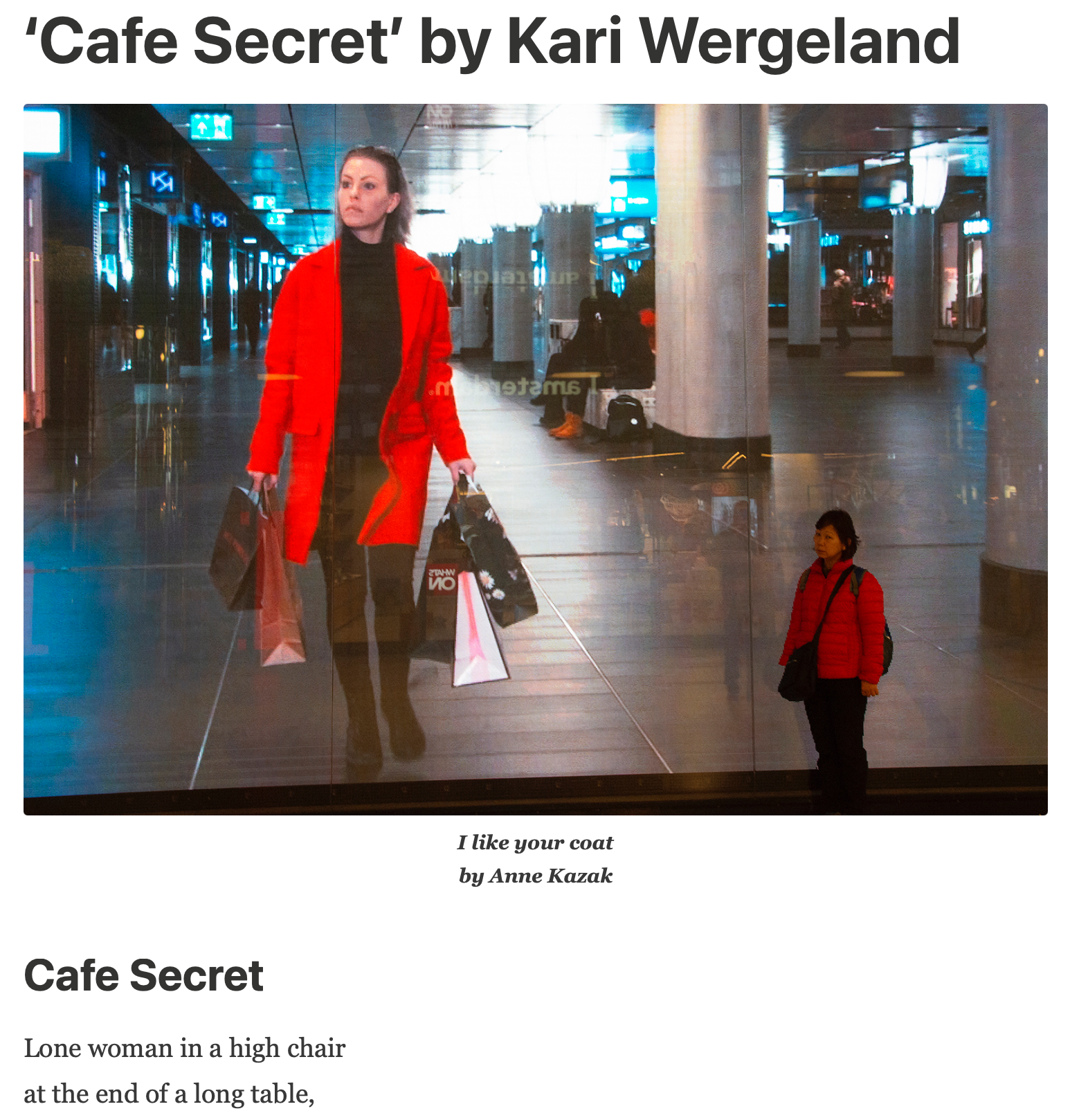 Screenshot of a page from FERAL: A Journal of Poetry and Art